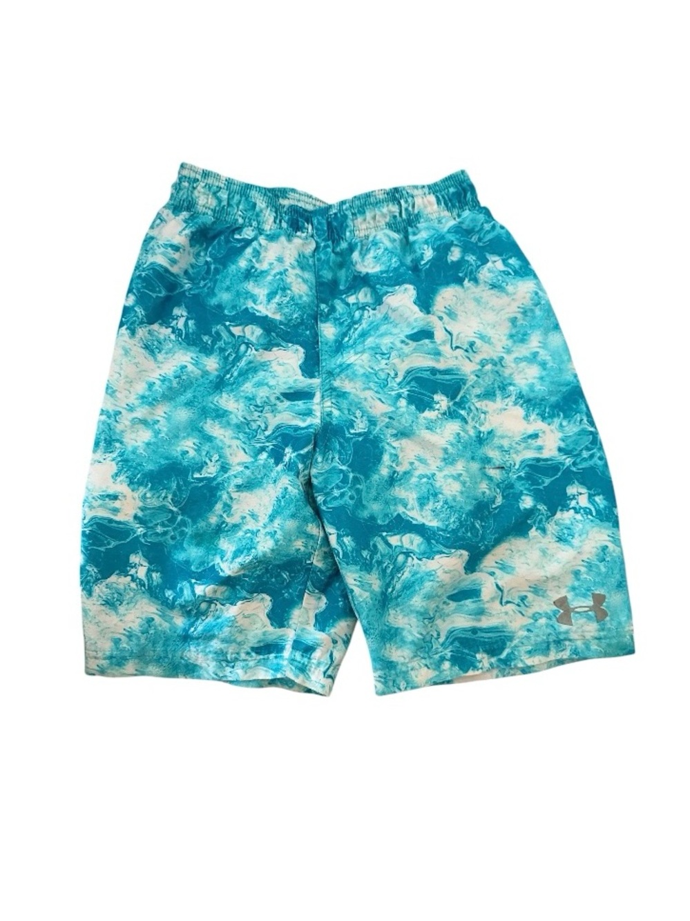 Under Armour Boys Blue Wave / Marble print Volley swim trunks size youth medium